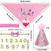 NITAIUN 4 Pcs Dog Birthday Hat Dog Birthday Party Bandana Puppy Dog Birthday Outfit with Bow Tie Collar and Number Dog Cat Costumes for Pet Birthday Decorations Party Decoration Set (Pink) - Buy Online on GoSupps.com