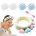 6 Pcs Headband for Women Washing Face  1 Cute Spa Headband 4 Wrist Washband and 1 Double-Ended Face Mask Brush Soft Headband Set Skincare Makeup Headband Prevent Liquid from Spilling Down Your Arms