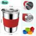 ShineMe 8oz Kids Stainless Steel Sippy Cups 5-Pack - Spill Proof, BPA Free, Reusable Toddler Cups with Silicone Sleeves and Lids for Hot/Cold Drinks - Indoor/Outdoor Snack Cups - Buy Online on GoSupps.com