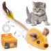 Cat Toys Interactive for Indoor Cats Electric Automatic Moving Mouse Cat Toy Self Play with Squeaky Sound Dynamic Magic Tail Rechargeable LED Mice Cat Toys for Bored Indoor Adult Cats Kitten