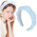 Soft And Absorbent Sponge Headband for Women - Prevent Slip Cute Padded Hair Band with Elastic Blue - Buy Online on GoSupps.com