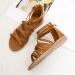 XTZYGLFD Women's Summer Wide Sandals - Woven Roman Bohemian Strappy Sandals with Zipper - Brown Size 9 UK - Buy Online on GoSupps.com