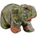 Nupuyai Green Unakite Elephant Figure | Gemstone Crystal Lucky Charm | Reiki Feng Shui Healing Decoration - Buy Online on GoSupps.com