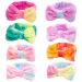 Shindel 8PCS Makeup Headbands  Bow Hair Band Coral Fleece Head Wraps for Women Spa Washing Face Shower Sports Yoga