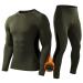 Roadbox thermal underwear men breathable soft functional clothing men winter warm ski underwear thermal wash Set flexible thermoactive functional underwear for men green M