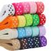 QingHan Grosgrain Ribbons for Crafts Gifts Wrapping 3/8 Boutique Polka Dot Fabric Ribbon 40yd (20 x 2yd)