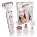 Alpina razor women - multifunctional razor for women - razor body and face - trimmer including eyebrow trimmer - razor women electrically with USB battery - white/gold
