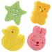 Beaupretty Loofah Sponge Loofah Sponge Loofah Sponge 4Pcs Bath Sponge Star Bear Bunny Shaped Shower Sponge Scrubber for Body Wash Scrubber Cleaning Sponge Cleaning Sponge