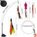 Autoau Interactive Cat Toy with Suction Cup Bird Feather Teaser Wand - Ideal for Indoor Cats and Kittens - 5 Bells, Feather Filler, Training Tool - Buy Online on GoSupps.com