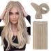 FSHINE Extainsons clips real hair 30cm 12 inch 50g 7pcs dirty blonde highlights bleaching blonde hair extensions clip in real hair remy clip in hair extension Eechthaar Extensions #18P613 2.3 clip #18p613 30cm