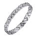 Jecanori Lymph Drainage Magnetic Bracelets for Women~Magnets Therapy Bracelet for Arthritis Pain Relief & Carpal Tunnel~Titanium Steel Crystal Bracelet~Jewelry Gift with Adjust Tool(Silver) A-Silver