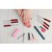 Stainless Steel Nail File Set - 6 Pcs Diamond Nail Files for Natural Nails with Sharp Pointed Tip and Non Slip Handle - Women's Sapphire Grit Fingernail Filers - Buy Online on GoSupps.com
