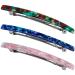 HYFEEL Long French Hair Barrettes 4 Inch Large Hair Clips for Women Thick Hair Automatic Clasp Clamp Pins Resin Nonslip Grip Ponytail Holders, Stylish Hair Accessories Blue Green Pink 3 Pack