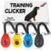 Diyife dogs clicker 4 pieces of training clickers with hand loop clicker with a large button dog training and dog training for dog cat horse (multi-color) black+blue+red+yellow