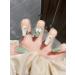 24pcs Green Floral Press on Nails Bow Fake Nail Long Coffin Green Nails Press on Nails Coffin Shape Nails