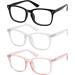 Buy Unisex Blue Light Filter Glasses - Nerd Style Non-Prescription Clear Lens in Black Clear and Pink - Buy Online on GoSupps.com