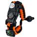 Paracord survival bracelet kit for men survival bracelet with flint + compass + thermometer + pipe + umbrella rope + LED light + multi-tool + card reader for outdoor activities Orange