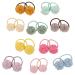 Hot&Sattion 20pcs Baby Toddler Flower Pom Ball Hair Ties for Girls, Small Hair Ties for Kids, Multicolor No-metal Hair Elastics Stretchy Ponytail Holders