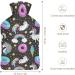 Donuts Unicorns Hot Water Bottle with Cover - Plush Hand Warmer for Adults & Kids | 26.5x15.3cm | Cozy & Cute Gift - Buy Online on GoSupps.com