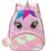 Toddler Backpack for Girls, 12" Unicorn Sequin Kids Bookbag Unicorn Pink