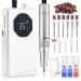 SAVILAND Electric Nail Drill Professional - 35000 RPM Rechargeable Acrylic Nail Drill with Drill Bits Sanding Bands for Nail Art Removal Nail Care for Nails Manicure and Pedicure Kit Salon Use White
