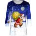 Yihaojia 3/4 Length Sleeve Chirstmas Shirts for Women 2023 Casual Blouses Crewneck Xmas Printed Cute Tops Loose Fit Pullover Blue Large - Buy Online on GoSupps.com