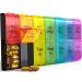 Extra Large Pill Organizer 2 Times a Day, Weekly XL AM PM Pill Case, 7 Day Pill Box Twice a Day, Oversized Daily Medicine Organizer for Vitamins, Big Pill Container, Medication Dispenser (Rainbow) Rainbow 1 Count (Pack of 1)