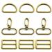 MELORDY 15Pcs Metal Swivel Snaps Hooks with D Rings and Tri-Glides Slide Buckles for Key Lanyard Purse Bag Straps Dog Collars DIY Sewing Hardware Craft (1-1/2 inch, Bronze) 1-1/2 inch Bronze