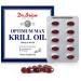 Dr.Brian Krill Oil Supplement Antarctic Krill Oil 500mg Softgel Capsule w Astaxanthin Omega 3 Fish Oil EPA DHA Phospholipids for Cardiovascular Brain Joint Eye Health High Absorption Fish Burpless 90 Count (Pack of 1)
