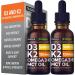 Organic Vitamin D3 K2 Drops w MCT Oil Omega 3, 5000 IU - 2 Fl Oz - 2 Pack