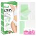 Wax Strips Body Hair Removal 120 Strips 2 Sizes and 8 Oil Wipes Bikini Waxing Strips Dual Sides Brazilian Wax Strip for Women Men Face Arms Legs Underarm Back Waxing Kit Suit Many Skin Odourless