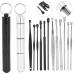Stainless Steel Ear Wax Removal Kit - Reusable Ear Cleaner and Remover Tool for Ear Care (Black Silver) - Buy Online on GoSupps.com