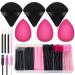 Disposable Makeup Applicators with Triangle Makeup Puff for Face Makeup Artist Supplies Blender Sponge Disposable Mascara Brush Lip Wands Powder Puffs with Storage Case