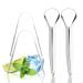 Azltdcow Professional tongue scraps tongue cleaners stainless steel 2 types of tongue brush and tongue scraper with exquisite travel case tongue care tool (kit) for oral hygiene and fresh breath