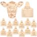 Huray Rayho Cow Baby Monthly Milestone Cards Rustic Wooden Herd Cattle Newborn Photography Props to Record Your Babys Growth, Gift Set of 14 Reversible Cards for Pregnancy and Baby Shower