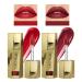 2 Pack Semi-Matte Liquid Lipstick Tinted Red Lip Gloss Moisturizing Lip Plumping Nude Color Lipstick for Women Girls Lightweight Finish Non-Sticky Long Lasting