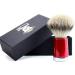 Premium Men's Badger Hair Shaving Brush with Silver Tip & Shiny Red Base | Stainless Steel Brush Stand | International Shipping Available - Buy Online on GoSupps.com