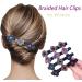 Sparkling Crystal Stone Braided Hair Clips Butterfly Braided Hair Clips Hair Accessories for Women Rhinestone Hair Clip Triple Braided Hair Clip with 3 Small Clips(8PCS-D) - Buy Online on GoSupps.com