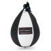 Pro Impact PU Leather Speed Bag  Pear Shaped Hanging Ball for Boxing, MMA & Muay Thai  Training Equipment for Doorway Hanging Ceiling  Boxer Accuracy Workout, Drills & Exercise  Punching Trainer Black White PU Leather M - 7"x10"