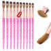 Saviland acrylic nail brush set-10-part nail artificial brush set for acrylic powder pink crystal texture nail brush for acrylic application nail extension (size 4/8/10/14/16/20/20/22)