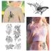 Bnukeye Lady Girl Big Flower Temporary Tattoo Set - 20 Waterproof Arm & Shoulder Fake Tattoos - Black, Durable Christmas Gift - Buy Online on GoSupps.com