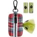 ARING PET Dog drop bag donor Christmas dog decorative bag holder for attachment to every leash portable washable cotton pet bag dispenser with a metal zipper Dog Poop Bag Holder B: red grille