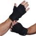 Workout Gloves for Men - Gym Weight Lifting Padded Gloves with Wrist Wrap Support, Full Palm Protection & Silicone Grip Gym Gloves, Exercise, Cross Training, Fitness, Pull-up Black Large(7.8-8.2 In)