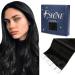 FSHINE black tape in extensions real hair 30cm real hair deep black color remy human hair smooth hair extension human straight extension tape in extensions 30g 20 pieces #1 1. tape #1 30cm