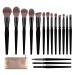 TEXAMO Makeup Brush Set Professional for Kabuki  Foundation Powder  Contour  Blush Highlighter  Eye Shadow  Makeup Brushes with Cosmetics Bag (C-Diamond Brush) Black