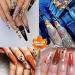 3D Fall Maple Leaf Nail Art Decals & Glitters - Metallic Red Yellow Sequins for DIY Manicures | 2 Bags - Buy Online on GoSupps.com