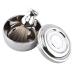 2pcs Set Shaving Brush & Bowl for Men | Silver Handle Beard Shaving Tool Kit - International Shipping - Buy Online on GoSupps.com