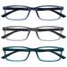 Opulize sea glasses Blue light filter narrow frame spring hinges improve the sleep computer glasses gaming reflective men B9 +2.50 diopters blue / gray / turquoise