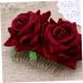 FRCOLOR Red Rose Garland Floral Hair Accessories Bridal Hair Pieces Floral Hair Comb Rose Hair Accessories Rose Flower Comb Fork Comb Wreath Wedding Headgear Flower Hair Accessories medium As Shown - Buy Online on GoSupps.com