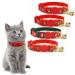 azuza 4 Pack Plaid Pattern Cat Collar Breakaway with Bell and Cat Collar Adjustable Cat and Kitten Collars Kitten(Neck:6"-8") 1#Merry Christmas